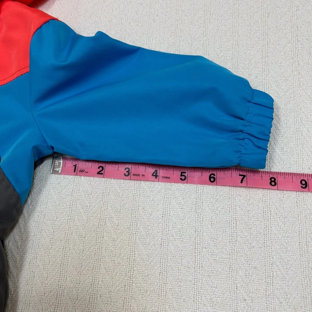 CAT & JACK Baby orange, bright blue & charcoal blue windbreaker rain jacket 12M